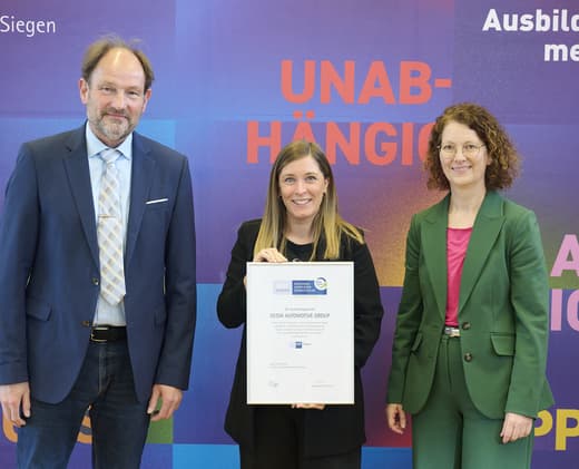 IHK Siegen überreicht GEDIA erneut das Gütesiegel Ausbildung Südwestfalen
